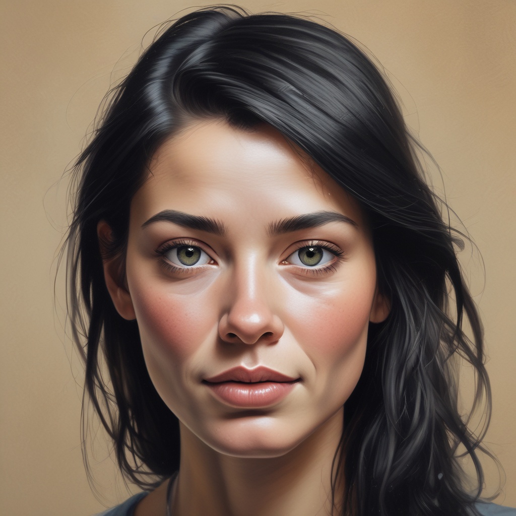 Realistic painting of a portrait